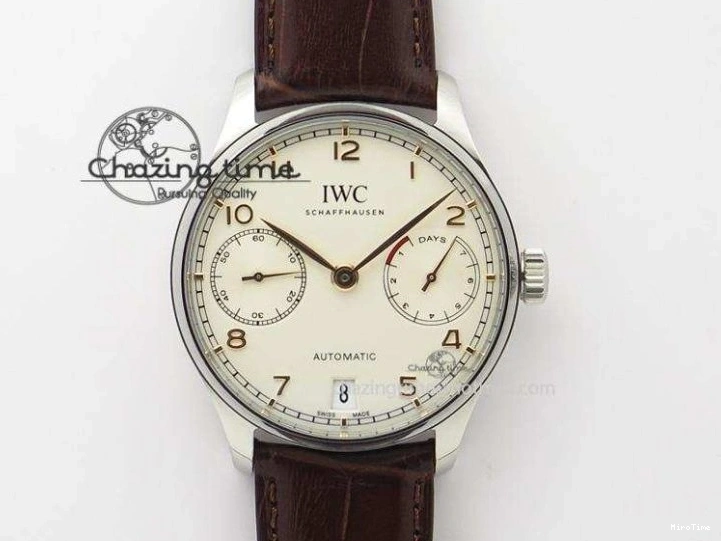 MIROTIME 0417 Sustainable Portuguese IW545408 White Dial ZF 1:1 Best Edition On Dark Blue Leather Strap 7335